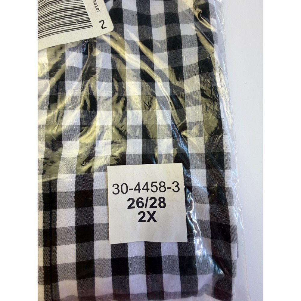 Perfect Black Gingham Tunic Top Long Sleeve Collared Button Down New 2x 26/28 - Picture 3 of 7